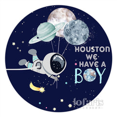Houston Wir Haben A Junge Thema Kreis Baby Dusche Hintergrund