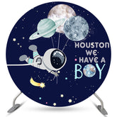 Houston Wir Haben A Junge Thema Kreis Baby Dusche Hintergrund