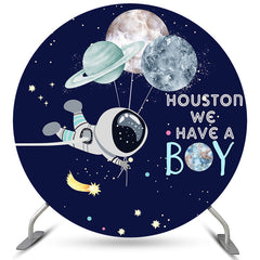 Houston Wir Haben A Junge Thema Kreis Baby Dusche Hintergrund