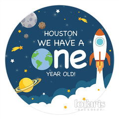 Houston Wir Haben Eins Jahr Alt Runden Geburtstag Hintergrund