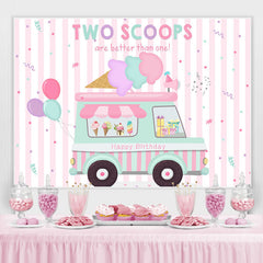 Eis Creme Thema LKW Geburtstag Party Hintergrund Mädchen