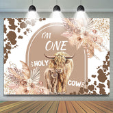 Im One Holy Cow Glitzer Blumenhintergrund zum 1. Geburtstag