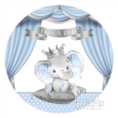 Es ist A Junge Blau Und Silber Elefant Baby Dusche Hintergrund