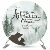 Es ist A Junge Dschungel Wald Runden Baby Dusche Hintergrund