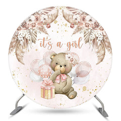 Es ist A Mädchen Tragen Ballon Babydusche Runden Hintergrund