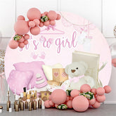 Es ist A Mädchen Rosa Baby Dusche Kreis Hintergrund Für Party