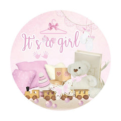 Es ist A Mädchen Rosa Baby Dusche Kreis Hintergrund Für Party