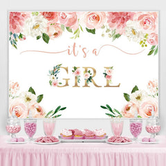 Es ist A Mädchen Rosa Aquarell Hintergrund für babydusche