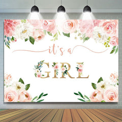 Es ist A Mädchen Rosa Aquarell Hintergrund für babydusche
