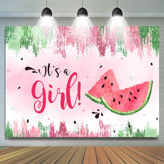 Es ist A Mädchen Sommer Grün Wassermelone babydusche Hintergrund
