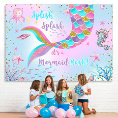 Es ist A Meerjungfrau Bash Glücklich Geburtstag Backdorp Für Party