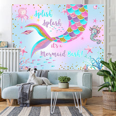 Es ist A Meerjungfrau Bash Glücklich Geburtstag Backdorp Für Party