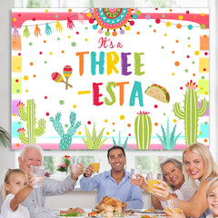 Es ist A Drei Fiesta Taco Glücklich Geburtstag Hintergrund Für Kind