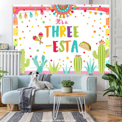 Es ist A Drei Fiesta Taco Glücklich Geburtstag Hintergrund Für Kind