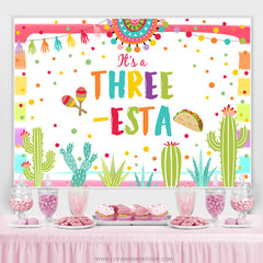 Es ist A Drei Fiesta Taco Glücklich Geburtstag Hintergrund Für Kind