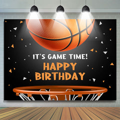 Es ist Basketball Spiel Zeit Geburtstag Hintergrund Für Junge