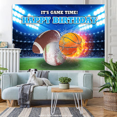 Es ist Spiel Zeit Heiß Sport Glücklich Geburtstag Hintergrund Für Junge