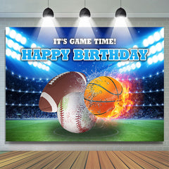 Es ist Spiel Zeit Heiß Sport Glücklich Geburtstag Hintergrund Für Junge