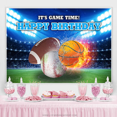 Es ist Spiel Zeit Heiß Sport Glücklich Geburtstag Hintergrund Für Junge