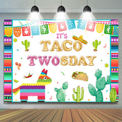Es ist Taco Zwei Tage Thema Geburtstag Party Hintergrund Für Junge