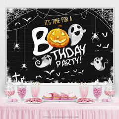 Es ist Zeit Für A Buh Heute Party Halloween Thema Hintergrund