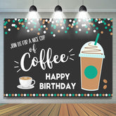 Besuchen Sie uns für einen schönen Kaffee Glücklich Geburtstag Hintergrund