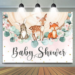Dschungel Tiere Und Hölzern Rosa Baby Dusche Hintergrund