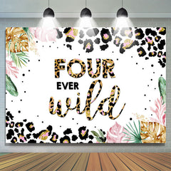 Dschungel Leopard Vier Immer Wild 4 Geburtstag Hintergrund