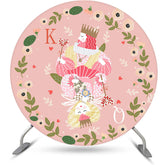 König Und Königin Blätter Kranz Valentinsgrüße Runden Hintergrund