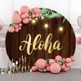 Blätter Licht Aloha Hölzern Runden Party Hintergrund