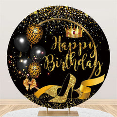 Leopard Ballon Gold Funkeln Geburtstag Kreis Hintergrund