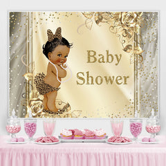 Leopard Gold Blumen Funkeln babydusche Hintergrund für Mädchen