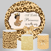 Leopard Drucken Stil Baby Dusche Hintergrund Bausatz Für Mädchen