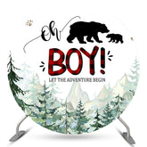 Lassen Der Abenteuer Beginnen Kreis Baby Dusche Hintergrund