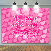 Lets Go Party Barbie Thema rosa Herz Party Hintergrund