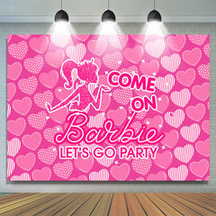 Lets Go Party Barbie Thema rosa Herz Party Hintergrund