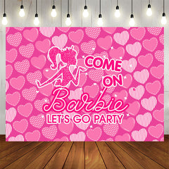 Lets Go Party Barbie Thema rosa Herz Party Hintergrund