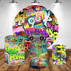 Lasst uns Gehen Party Hip Hop Graffiti Runden Hintergrund Bausatz
