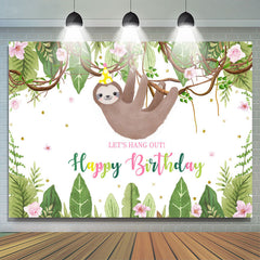 Lasst uns Aufhängen Aus Mit Koala Grün Pflanzen Geburtstag Hintergrund