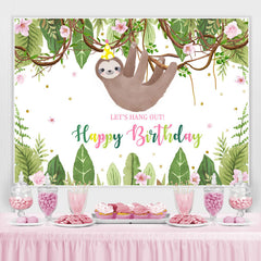 Lasst uns Aufhängen Aus Mit Koala Grün Pflanzen Geburtstag Hintergrund