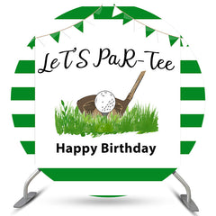 Lasst uns Partee Golf Grün Glücklich Geburtstag Kreis Hintergrund