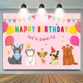 Lets Paw-ty Rosa Ballon Alles Gute zum Geburtstag Hintergrund