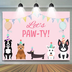 Lasst uns Pawty Welpe Hund Themenorientiert Glücklich Geburtstag Hintergrund