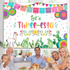 Lasst uns Drei Bunt Fiesta Kinder 3 Geburtstag Hintergrund