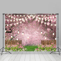Licht Linie Garten Zaun Rosa Frühling Hochzeit Hintergrund
