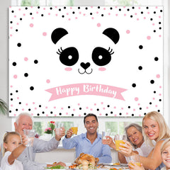 Licht Rosa Punkte Schön Panda Glücklich Geburtstag Hintergrund