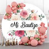 Licht Rosa Blumen Weiß Runden Hintergrund Für Babydusche