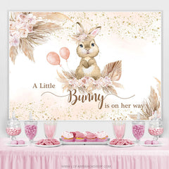 Wenig Hase Ist An Ihr Weg Babydusche Hintergrund