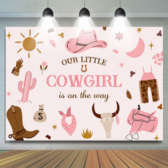Wenig Cowgirl Ist An Der Weg Rosa Babydusche Hintergrund