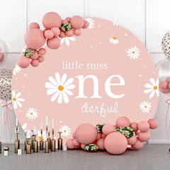 Wenig Vermissen Rosa Blumen 1 Runden Geburtstag Hintergrund
